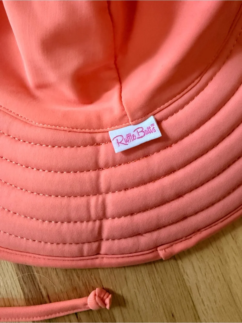 RuffleButts Baby Sun Hat Coral Peach Bucket Size 0-12m